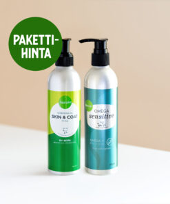 Nutrolin® OMEGA SENSITIVE® ja Nutrolin® SKIN & COAT koot 260 ml edulliseen pakettihintaan