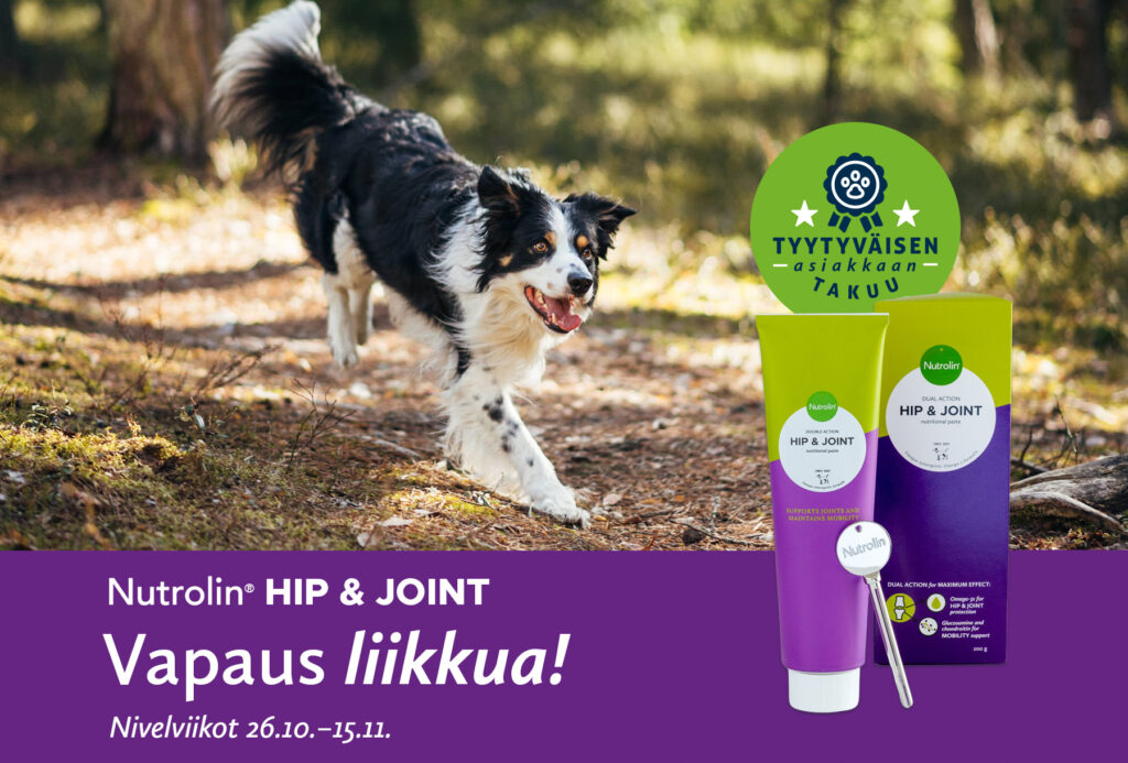 Haluamme, että voit kokeilla Nutrolin® HIP & JOINT -tahnaa huoletta. Nivelviikkojen ajan 26.10.-15.11.2026 käytössäsi on Tyytyväisen asiakkaan takuu.