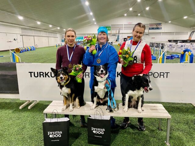 We have a bronze medalist in the house! Anna & Lina were part of the bronze-winning team at the Finnish agility Indoor Championships🥉💚Congratulations to the whole Border Agility Team BAT!
⭐ Anna Silvan & border collie Lina
⭐ Minna Palviainen & border collie Ruu
⭐ Tiina Hasu & border collie Maikki Mai Mai#Nutrolinlife #Nutrolin #agility #Finnishagilitychampionships #agilitynhallism2023